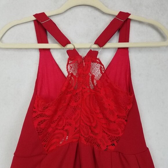 NEW Velvet Torch Size XL Lace trim Sleeveless Mini Dress in Red NEW w flaw - Picture 5 of 12